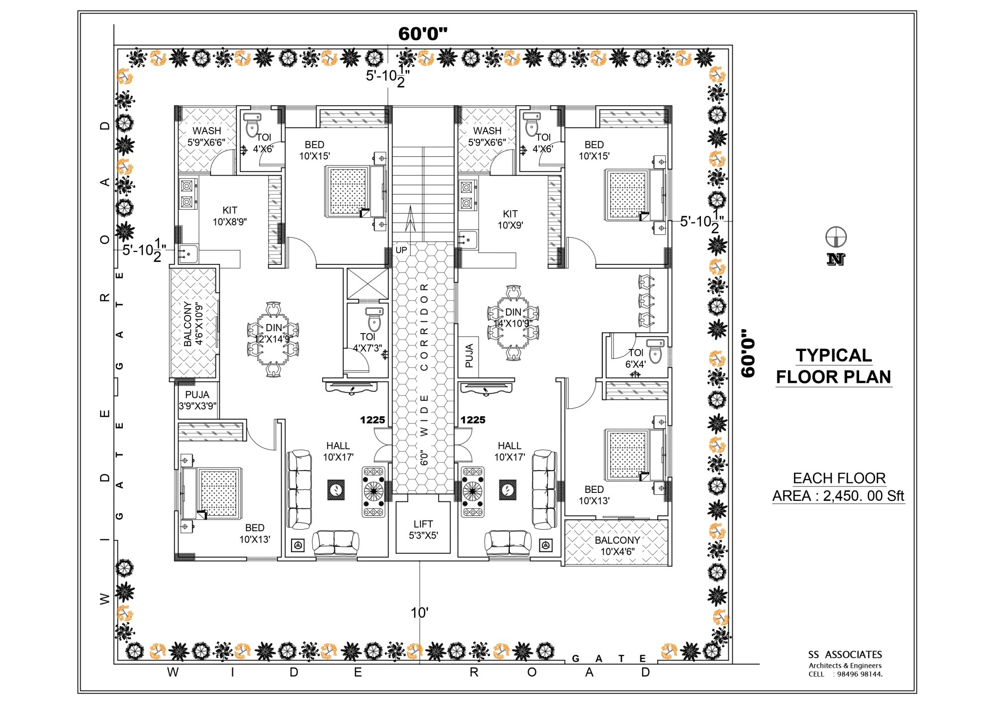 Typical floor plan drawing for SR Homes Radha